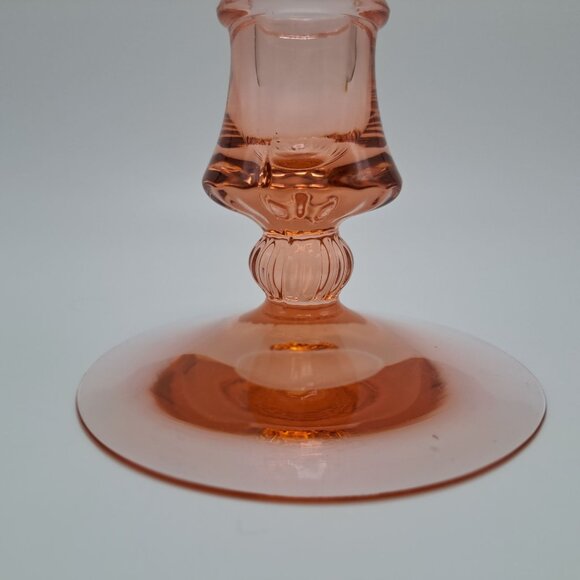 Heisey Mercury Pink Glass Candle Holder Vintage - Picture 5 of 7